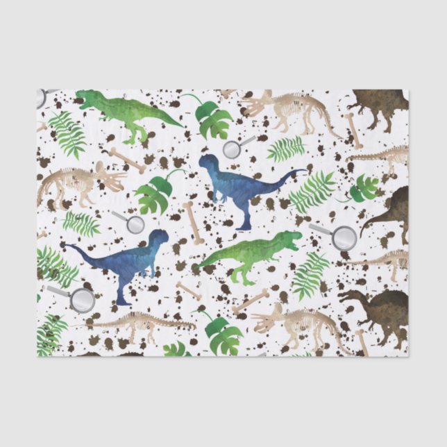 Dinosaur Hunt! Dinosaurs on Safari Boys Kids Tissue Paper (Front)