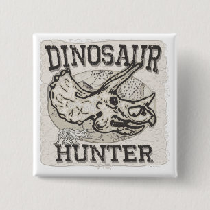 Dinosaur Hunter Design by Mudge Studios 15 Cm Square Badge