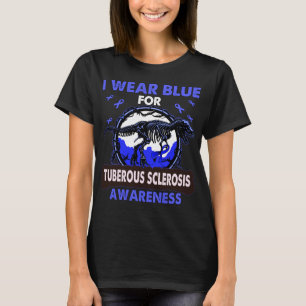 Dinosaur I Wear Blue For TUBEROUS SCLEROSIS    T-Shirt