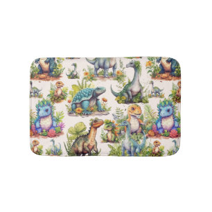 Dinosaur Illustration Bath Mat