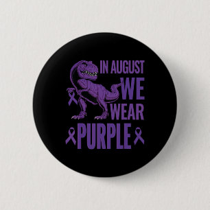 Dinosaur In August we wear purple Rainbow Overdose 6 Cm Round Badge