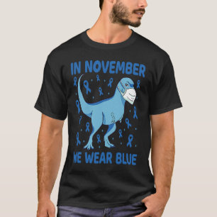 Dinosaur In November We Wear Blue Diabetes Kid Boy T-Shirt