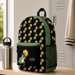 Dinosaur in Sunglasses Personalised Backpack