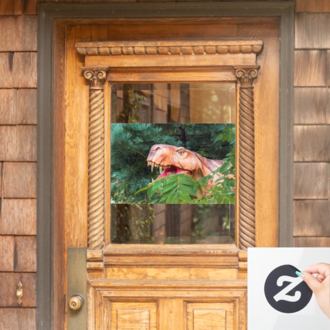 Dinosaur in the forest.  window cling (Home Door)