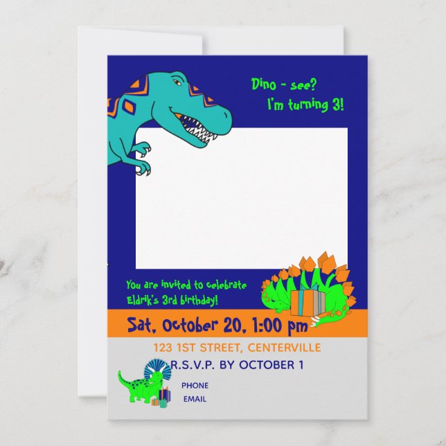 Dinosaur invitation (Front)