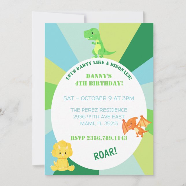 DINOSAUR INVITATION (Front)