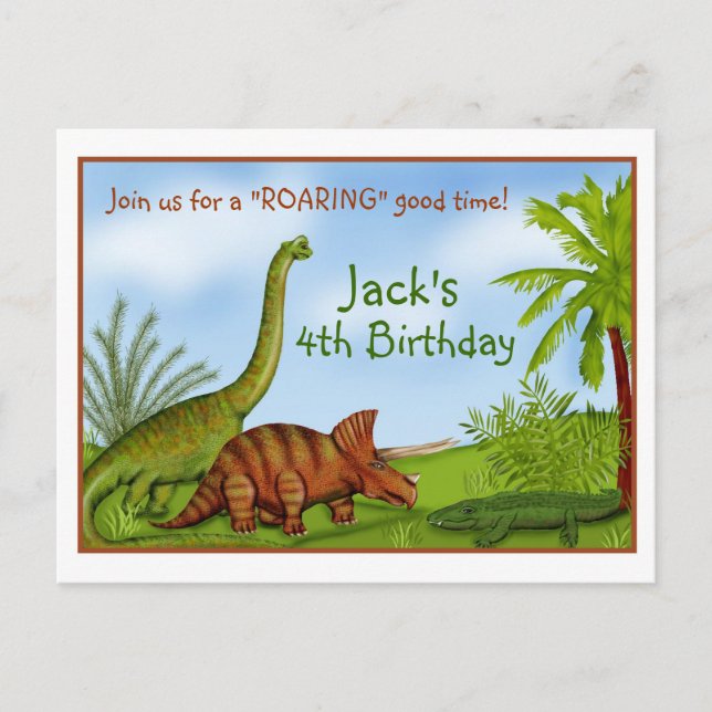 Dinosaur Invitation Postcard (Front)