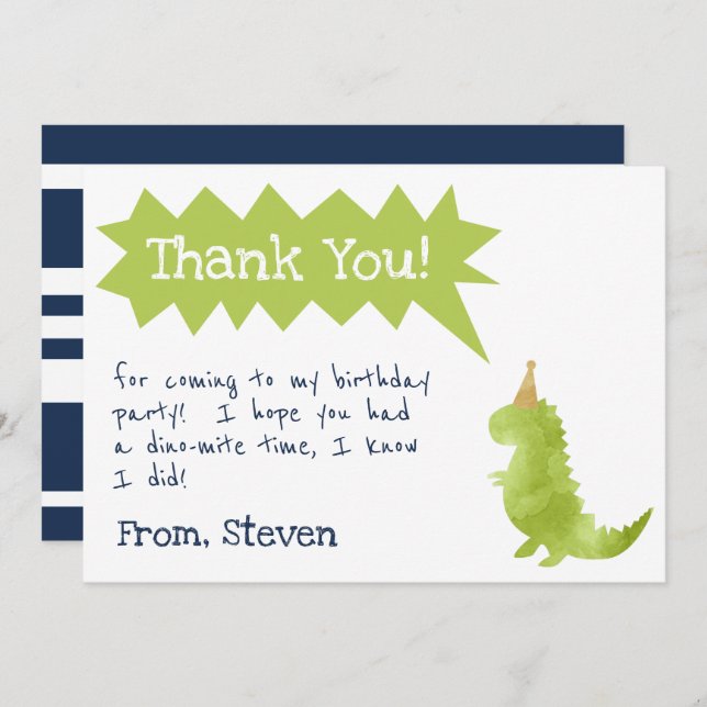 Dinosaur Invitation Stomp and Chomp Birthday boy (Front/Back)