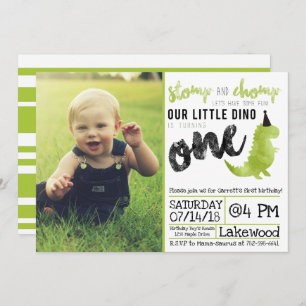 Dinosaur Invitation Stomp and Chomp First Birthday