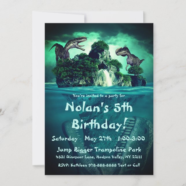 Dinosaur Island Birthday Party Invitation (Front)