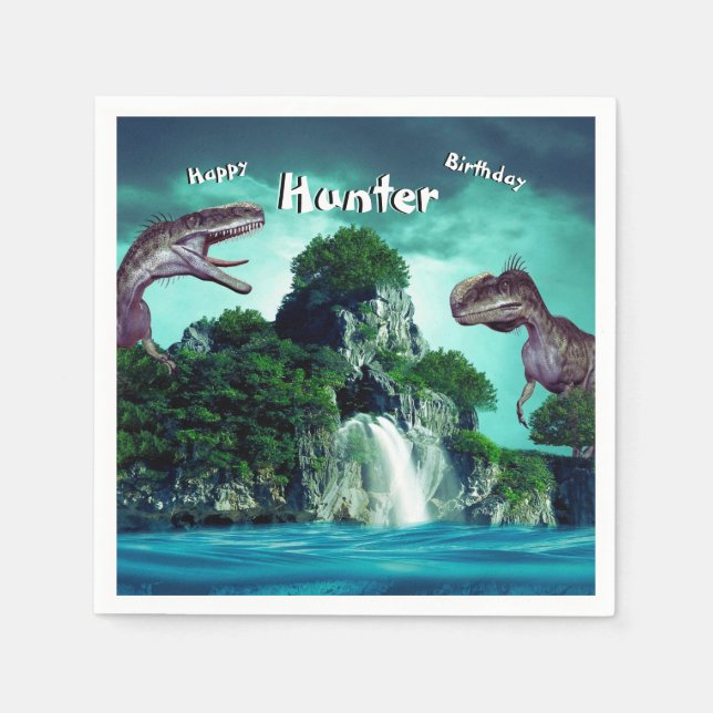 Dinosaur Island Happy Birthday Party     Napkin (Front)