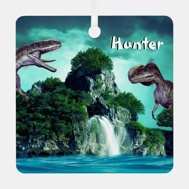 Dinosaur Island  Metal Tree Decoration (Front)