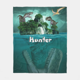 Dinosaur Island Personalised  Fleece Blanket