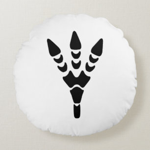 Dinosaur Isolated Footprint Round Cushion