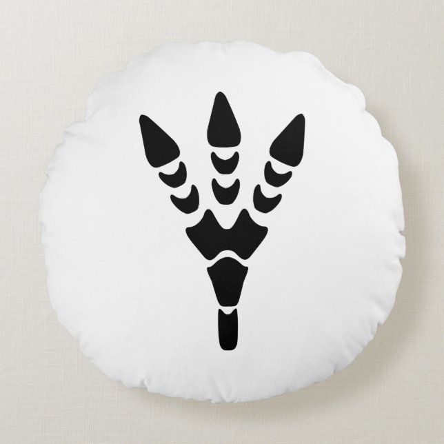 Dinosaur Isolated Footprint Round Cushion (Front)