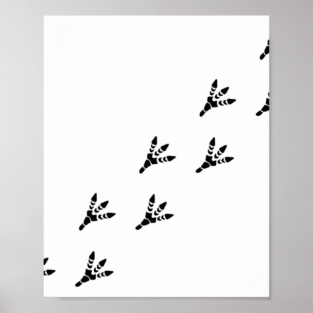 Dinosaur Isolated Footprint Trail Poster (Front)