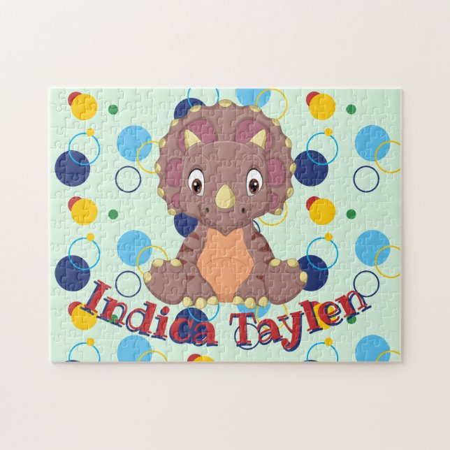 Dinosaur Jigsaw Puzzle Kids Name Learning Game (Horizontal)