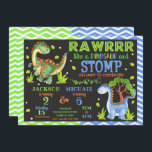 Dinosaur Joint Birthday Invitation for Siblings<br><div class="desc">All designs are © Happy Panda Print</div>
