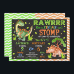 Dinosaur Joint Birthday Invitation for Siblings<br><div class="desc">All designs are © Happy Panda Print</div>