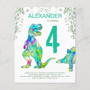 Dinosaur Jungle 4th Birthday Party Budget Flyer