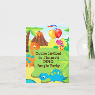 Dinosaur Jungle Birthday Party Invitation Dinosaur