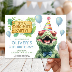 Dinosaur Jungle Party for Kids Birthday Invitation