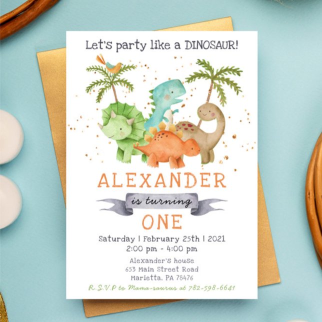 Dinosaur Jurassic Birthday Party Invitation (Creator Uploaded)