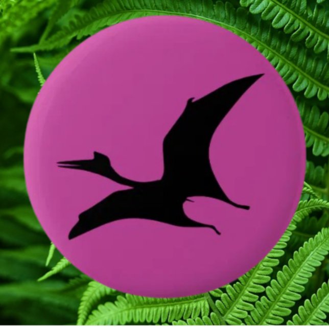 Dinosaur Jurassic Pink  6 Cm Round Badge (Bring your dream party to life with our selection of quality Dinosaur themed party supplies )