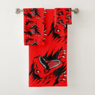 Dinosaur kids bath towel set