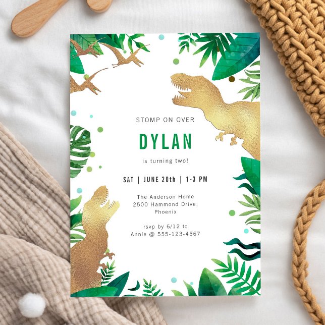 Dinosaur Kids Birthday Invitation (Creator Uploaded)