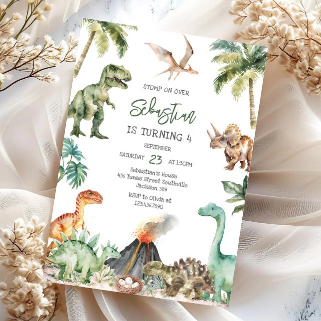 Dinosaur Kids Birthday Invitation (Creator Uploaded)