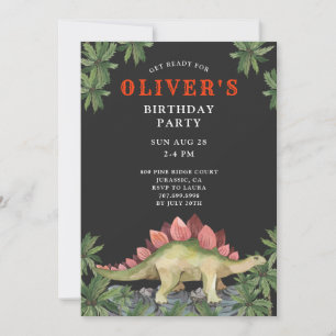 Dinosaur Kid's Birthday Invitation