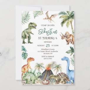 Dinosaur Kids Birthday Invitation