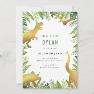 Dinosaur Kids Birthday Invitation