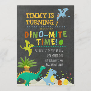 Dinosaur Kids Birthday invitation
