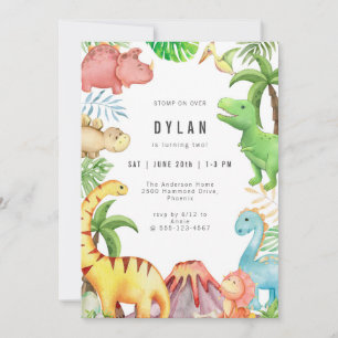 Dinosaur Kids Birthday Party Invitation