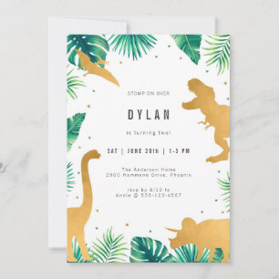 Dinosaur Kids Birthday Party Invitation