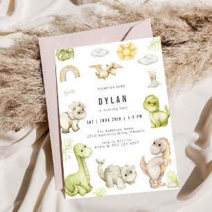 Dinosaur Kids Birthday Party Invitation