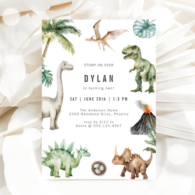 Dinosaur Kids Birthday Party Invitation (Creator Uploaded)
