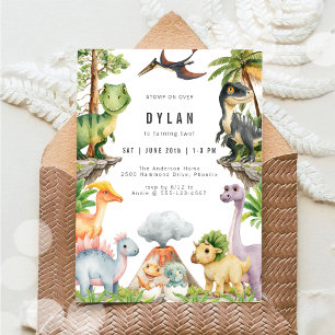 Dinosaur Kids Birthday Party Invitation
