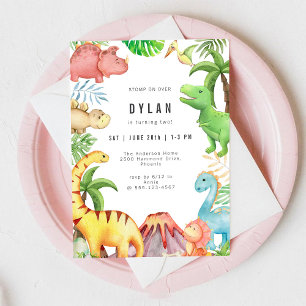 Dinosaur Kids Birthday Party Invitation