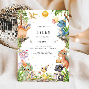 Dinosaur Kids Birthday Party Invitation