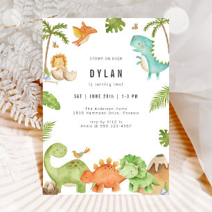 Dinosaur Kids Birthday Party Invitation