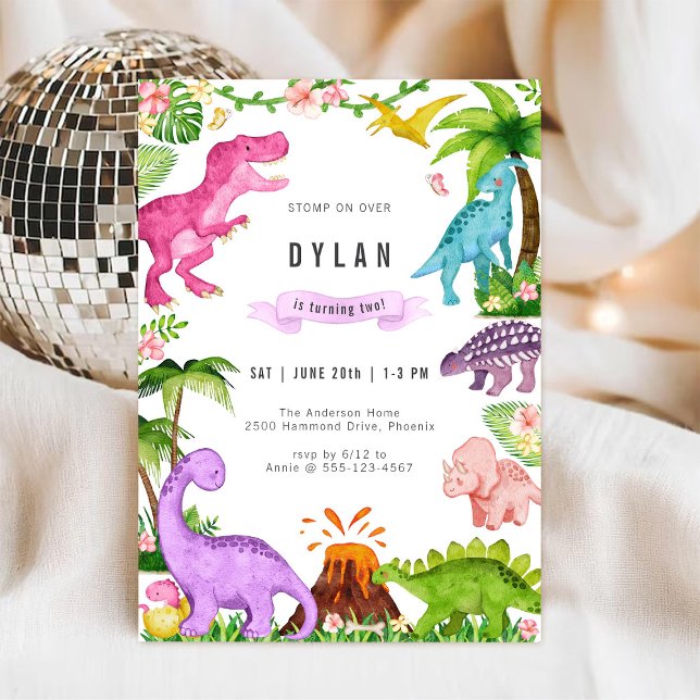 Dinosaur Kids Birthday Party Invitation (Creator Uploaded)