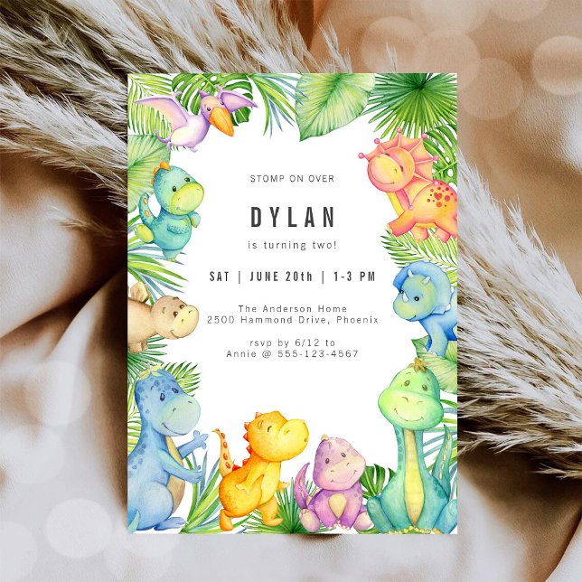 Dinosaur Kids Birthday Party Invitation (Creator Uploaded)