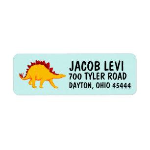 DINOSAUR KIDS BOYS Return Address Label