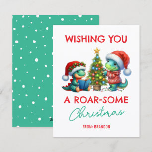 Dinosaur Kids Classroom Christmas Holiday Card