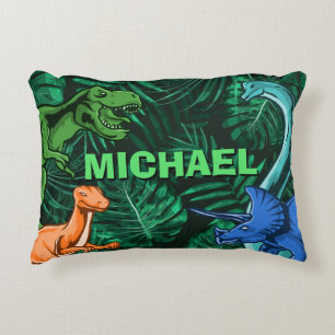 Dinosaur Kids Dino Jurassic Trex Boy Customisable Decorative Cushion