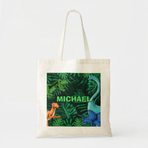 Dinosaur Kids Dino Jurassic Trex Boy Personalised Tote Bag