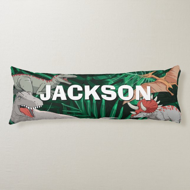 Dinosaur Kids Dino Trex Prehistoric Boy Custom Body Cushion (Front)